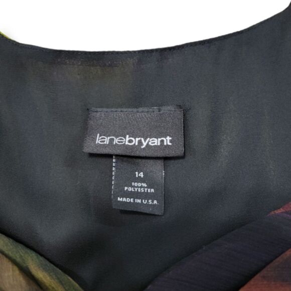 Lane Bryant Top Size 14 Women's Plus Size Top Sleeveless Blouse Multicolor EUC  - Picture 5 of 5